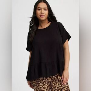 Torrid Short Sleeved Tier Crop Top